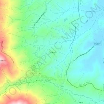 Vecciano topographic map, elevation, terrain