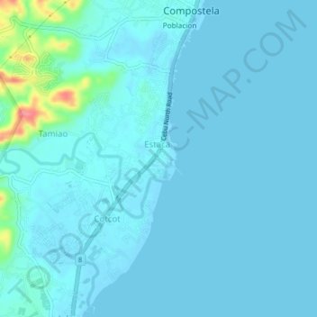 Estaca topographic map, elevation, terrain