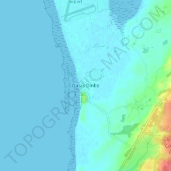 Dinas Dinlle topographic map, elevation, terrain