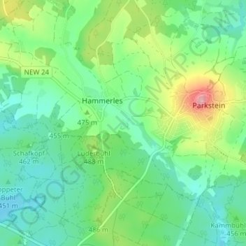 Neumühle topographic map, elevation, terrain