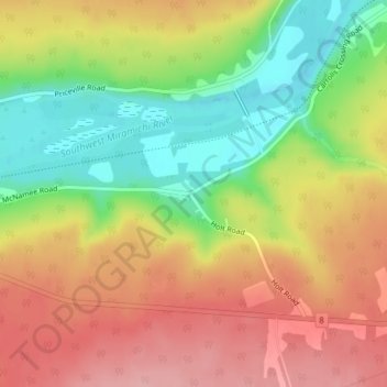 McNamee topographic map, elevation, terrain
