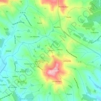 Lamotte topographic map, elevation, terrain