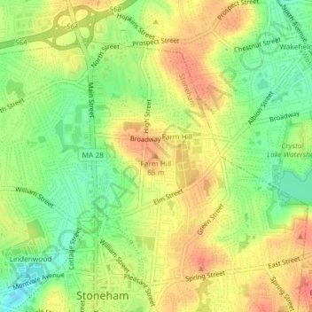 Farm Hill topographic map, elevation, terrain