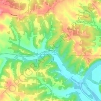 Henley topographic map, elevation, terrain