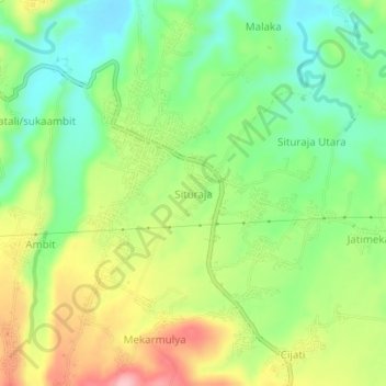 Situraja topographic map, elevation, terrain