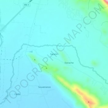 Sarazin topographic map, elevation, terrain