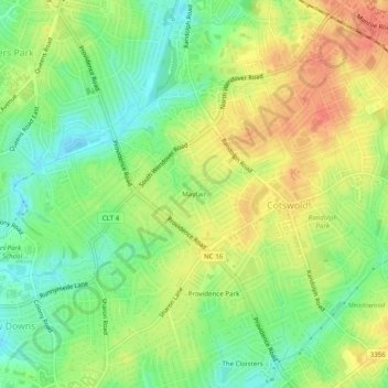 Mayfair topographic map, elevation, terrain