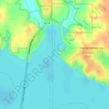 Cordova topographic map, elevation, terrain