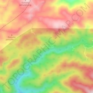 Arul Badak topographic map, elevation, terrain