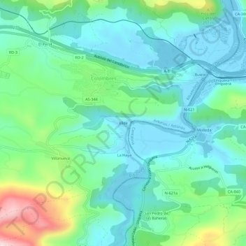 Vilde topographic map, elevation, terrain