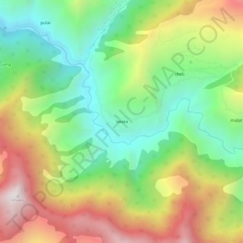 swara topographic map, elevation, terrain
