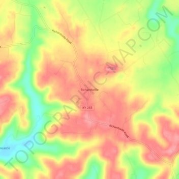 Richardsville topographic map, elevation, terrain