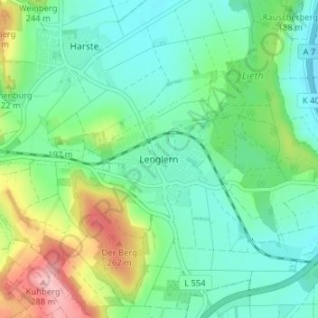 Lenglern topographic map, elevation, terrain
