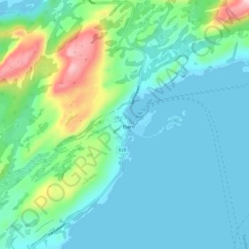 Bjørn topographic map, elevation, terrain