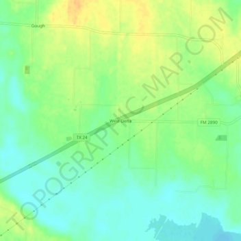 West Delta topographic map, elevation, terrain