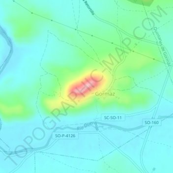 Castillo de Gormaz topographic map, elevation, terrain