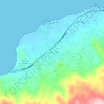Kalasey Dua topographic map, elevation, terrain