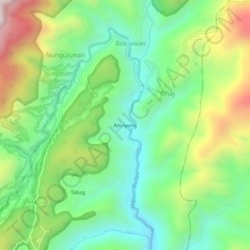 Am-iyong topographic map, elevation, terrain