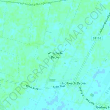 Whaplode Drove topographic map, elevation, terrain