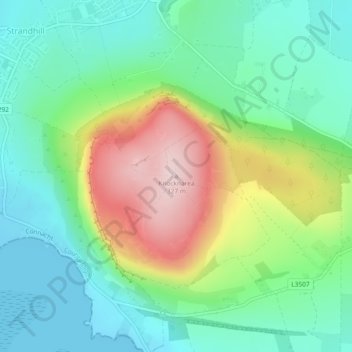 Knocknarea topographic map, elevation, terrain