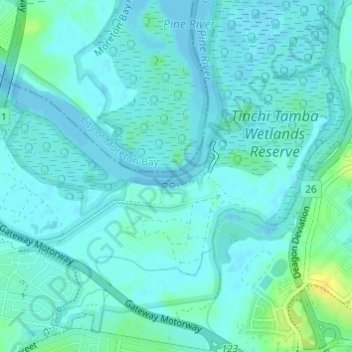 Deepwater Bend topographic map, elevation, terrain
