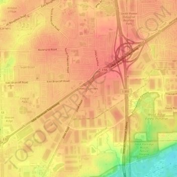 Welco Corners topographic map, elevation, terrain