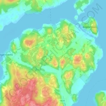 Palstakulma topographic map, elevation, terrain