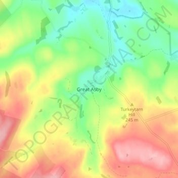 Great Asby topographic map, elevation, terrain