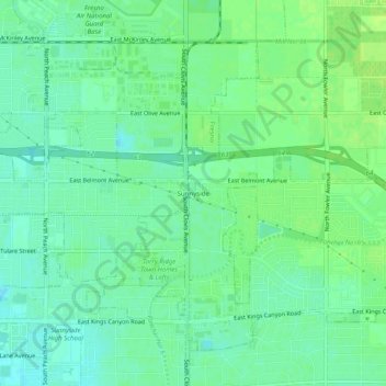 Sunnyside topographic map, elevation, terrain