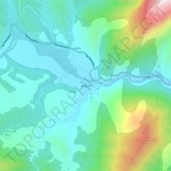 Jánovas topographic map, elevation, terrain
