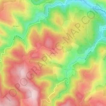 Piéfaud topographic map, elevation, terrain