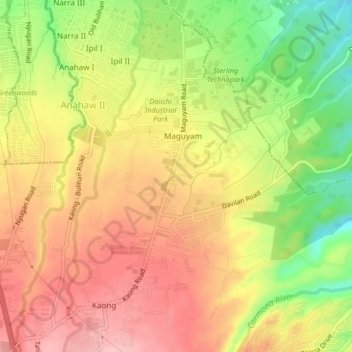 Maguyam topographic map, elevation, terrain