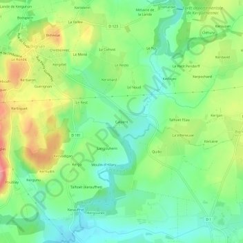 Calpérit topographic map, elevation, terrain