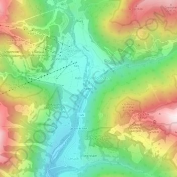 Ködnitz topographic map, elevation, terrain