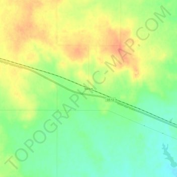Walker topographic map, elevation, terrain
