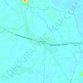 Pauh Lima topographic map, elevation, terrain