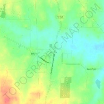 Poolville topographic map, elevation, terrain