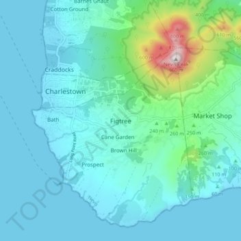 Figtree topographic map, elevation, terrain