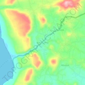 Kota Lama topographic map, elevation, terrain
