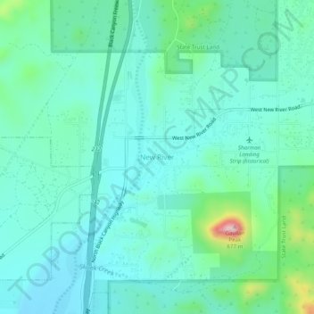 New River topographic map, elevation, terrain