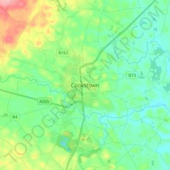 Cookstown topographic map, elevation, terrain