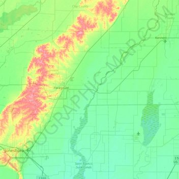 Big Island topographic map, elevation, terrain