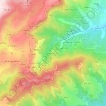 Les Écheries topographic map, elevation, terrain