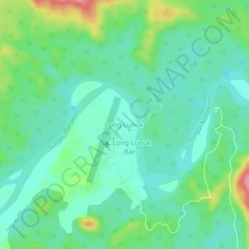 Long Lunuk topographic map, elevation, terrain
