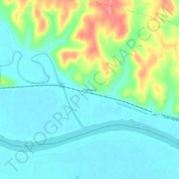 Nodaway topographic map, elevation, terrain