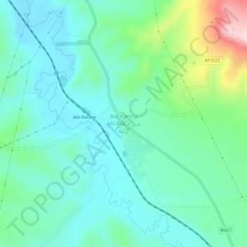 Ain Karma topographic map, elevation, terrain