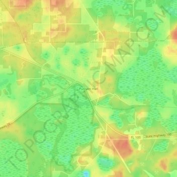 Putnam Hall topographic map, elevation, terrain