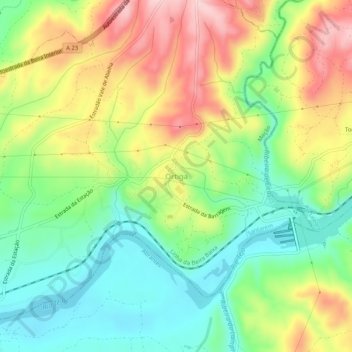 Ortiga topographic map, elevation, terrain