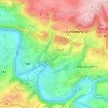 Mainboeuf topographic map, elevation, terrain