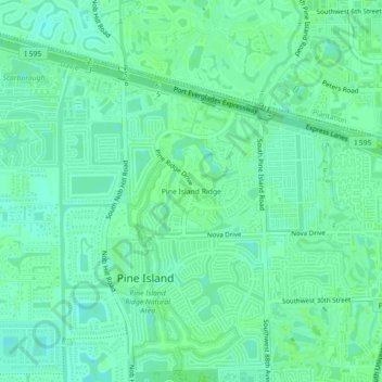 Pine Island Ridge topographic map, elevation, terrain
